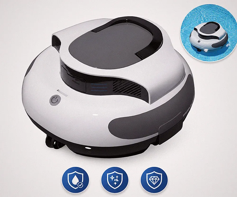 Poolroboter Akku Kabellos Poolsauger Automatisch 100 Min IPX8 Bis 90m² Pool weiß