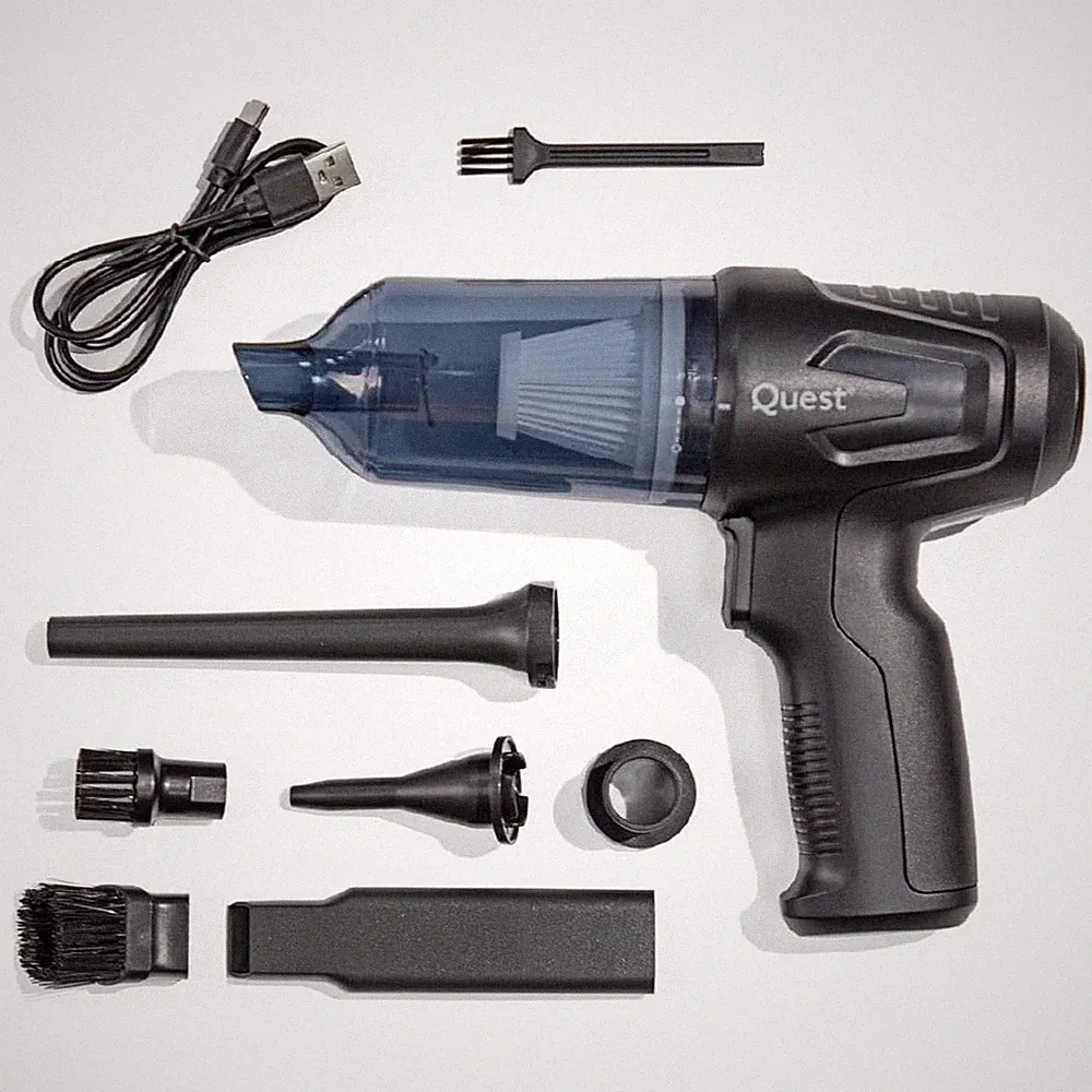 Quest Handstaubsauger Auto Gebläse Kabellos 12KPa Hohe Saugleistung USB Typ-C