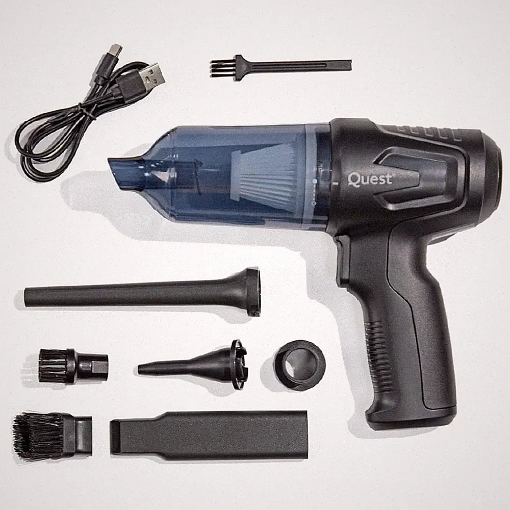 Quest Handstaubsauger Auto Gebläse Kabellos 12KPa Hohe Saugleistung USB Typ-C
