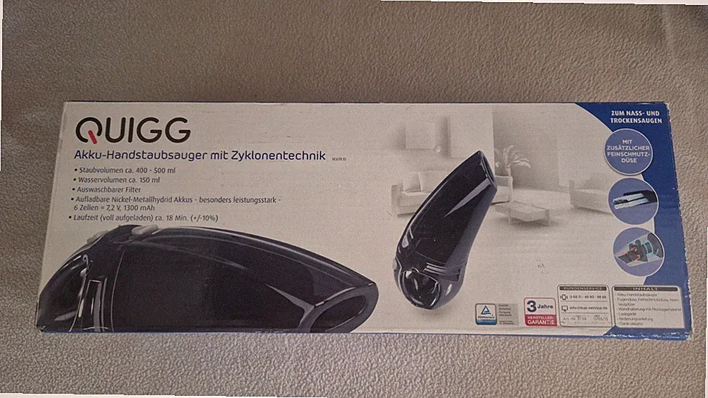 Quigg Akku Handstaubsauger Schwarz