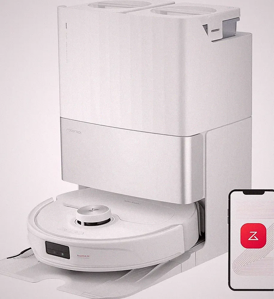 Roborock Qrevo Master – Weißer Staubsauger- und Wischroboter mit Ladestation