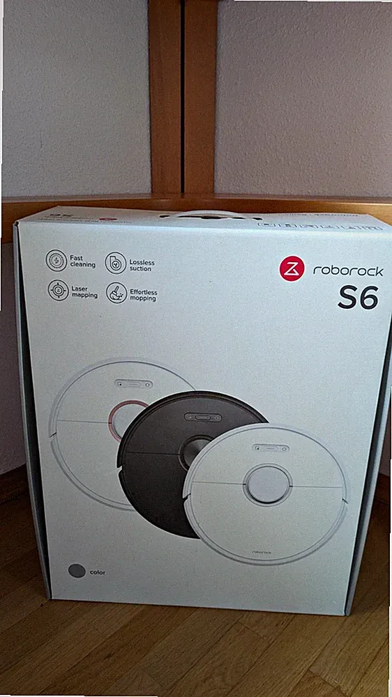 Roborock S6 Staubsaugerroboter Weiß mit Ladestation, Wischpad, Laser Mapping
