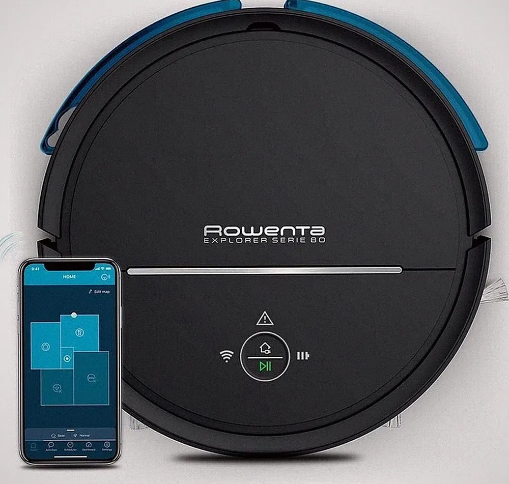 ROWENTA Staubsauger Roboter RR7755 Explorer 80 Animal Connect Schwarz 30W NEU