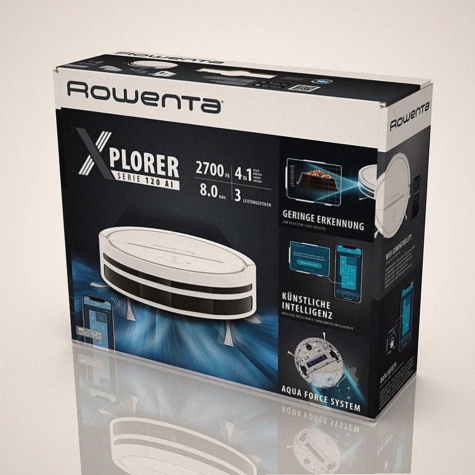 ROWENTA Staubsauger Roboter wischen RR7877 X-plorer Serie 120 AI weiß OVP 🔝
