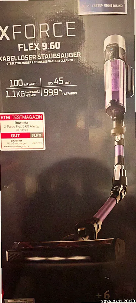 Rowenta X-Force Flex 9.60 Allergy Stabstaubsauger kabellos 45min 100AW