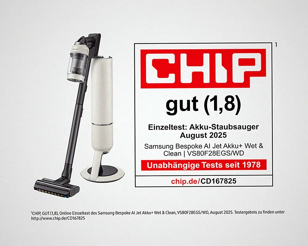 Samsung Bespoke AI Jet Akku+ Wet & Clean mit Spray Spinning Sweeper, 770 W