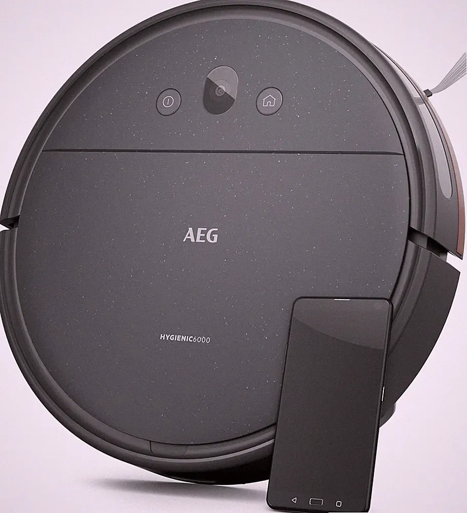 Saugroboter Wischfunktion AEG Gyroskop + Kamera Grau Android & IOS / B-WARE