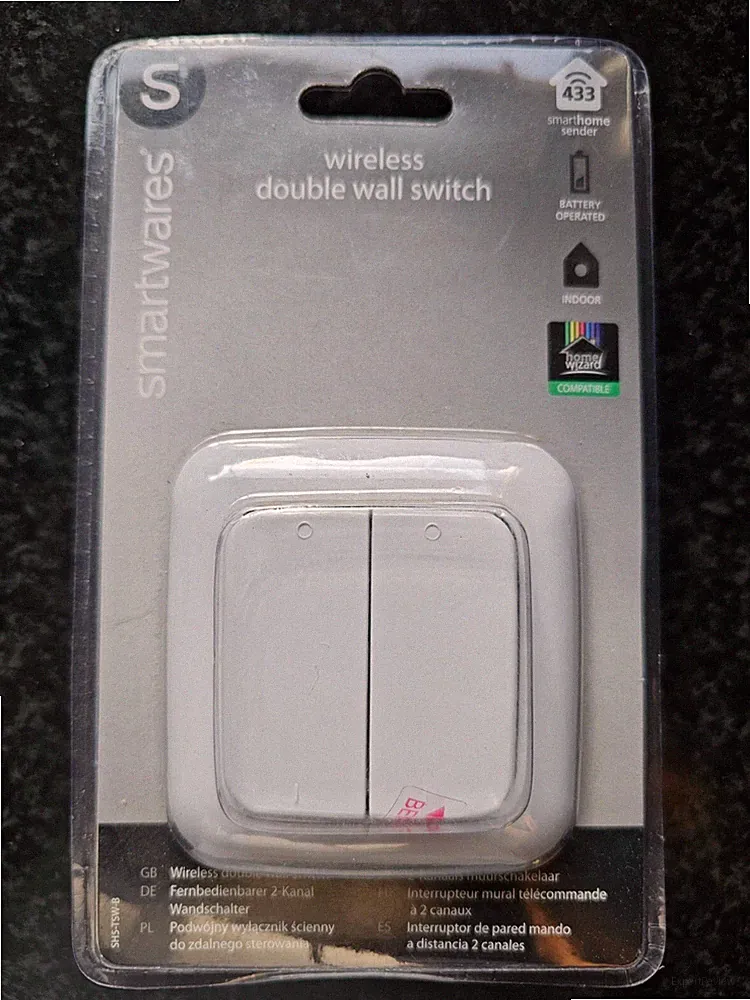 Smartwares SH5-TSW-B SmartHome Funk-Doppelwandschalter 2-Kanal Weiß