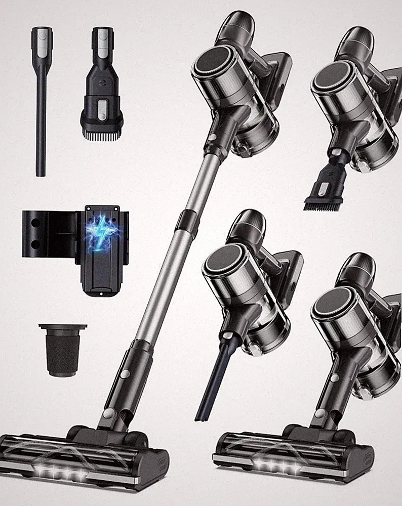 Stabstaubsauger Kabellos LED-Display 1,6 L 60 Min Laufzeit Wandhalterung