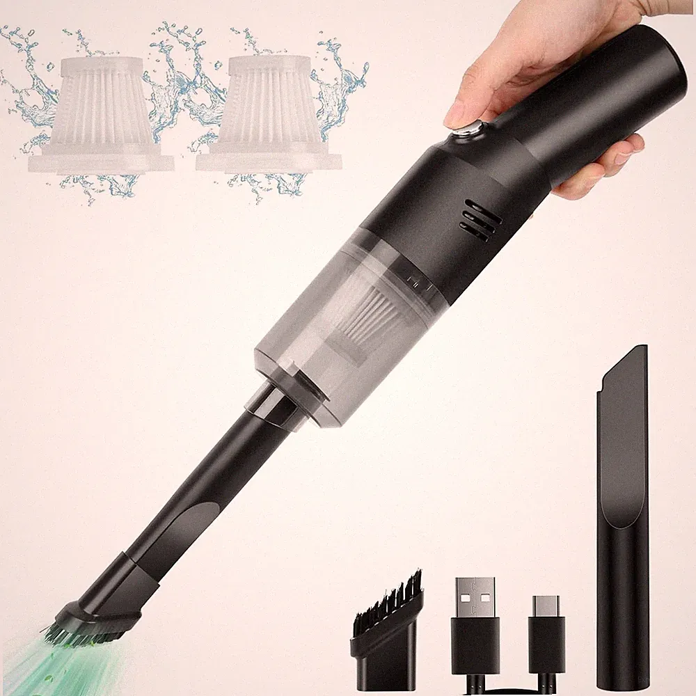 Suloea Handstaubsauger Kabellos Mini Akku Staubsauger 4500 Pa 2500 mAh Schwarz