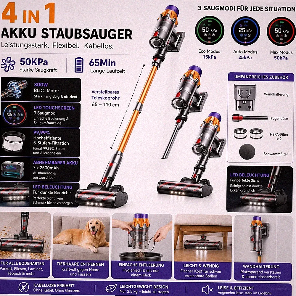 SunSare Akku Staubsauger