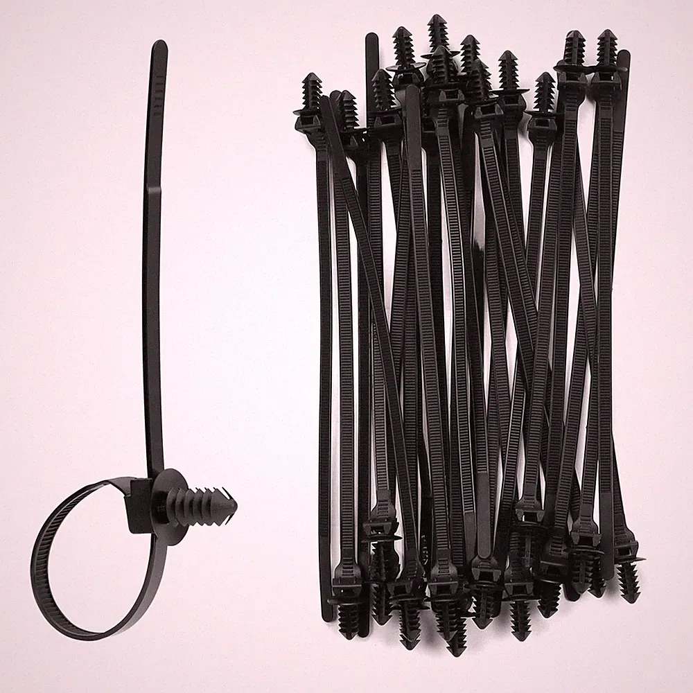 Tannenbaum Nylon Kabelbinder Schwarz Auto Gurt 2in1 UV beständig 100 Stück 210mm