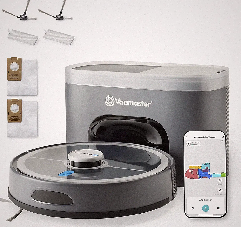 Vacmaster REi Saugroboter Selbstentleerend Dock LiDAR 4000Pa App Grau