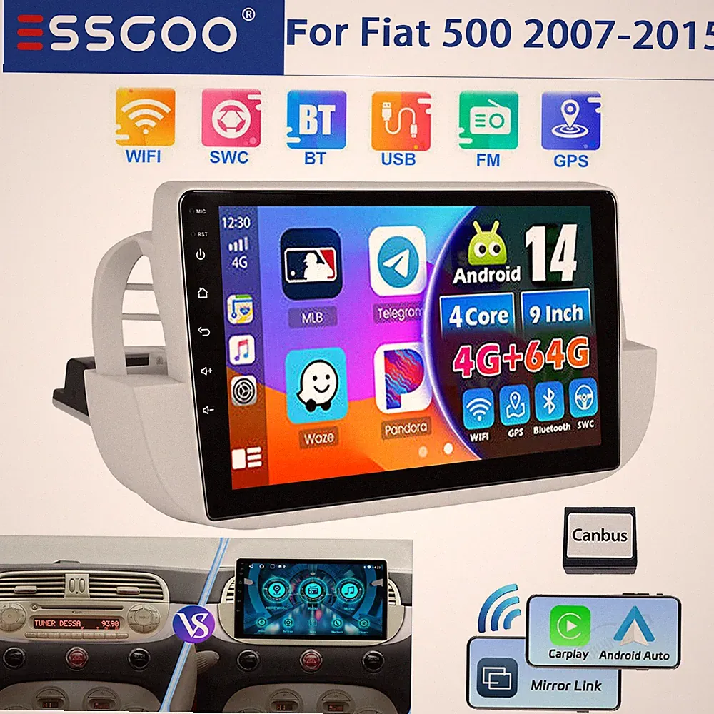 ESSGOO 9 Zoll Android 14 Autoradio